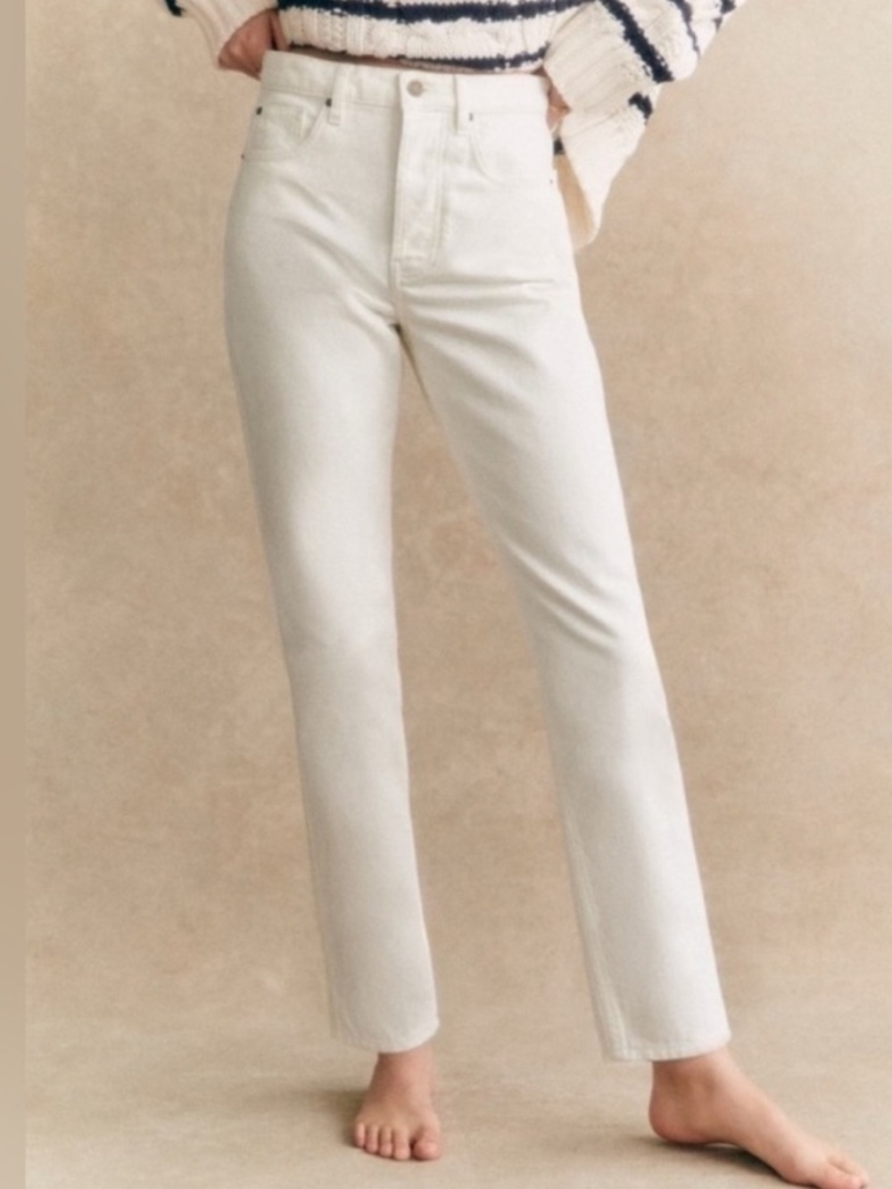 Sezane Brut Sexy Jeans, Ecru - size 36 (4 US) - Picture 2 of 13